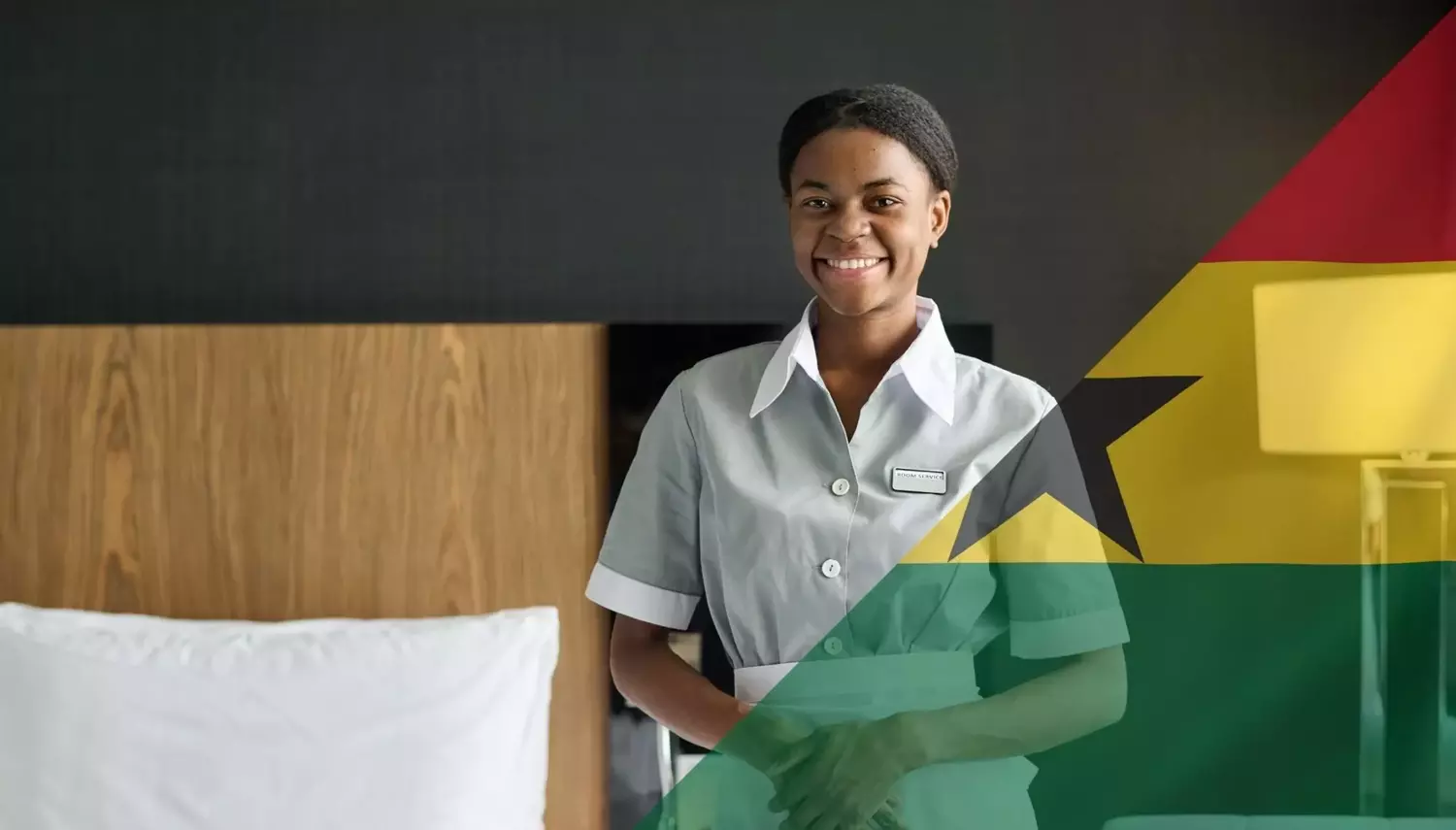 Housekeeping girl posing for the camera