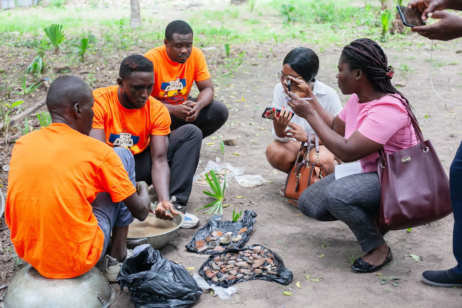 Group of people admiring the finds